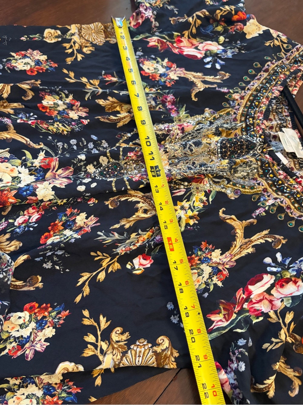 Camilla Friend in Flora Embellished Silk Colorful Pattern Boho Resortwear Dress - Picture 16 of 16